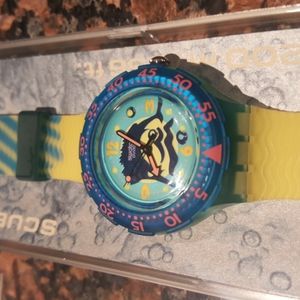 Vintage 1993 Swatch Watch Original Scuba 200 SDG101 Swordfish New Never Worn
